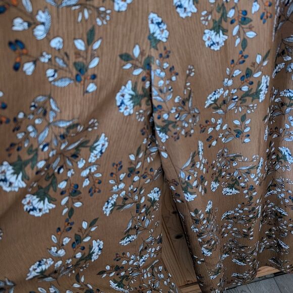 Elliatt Anthropologie Tan Prairie Floral Print Wide Leg Crepe Jumpsuit Size L - Picture 7 of 11